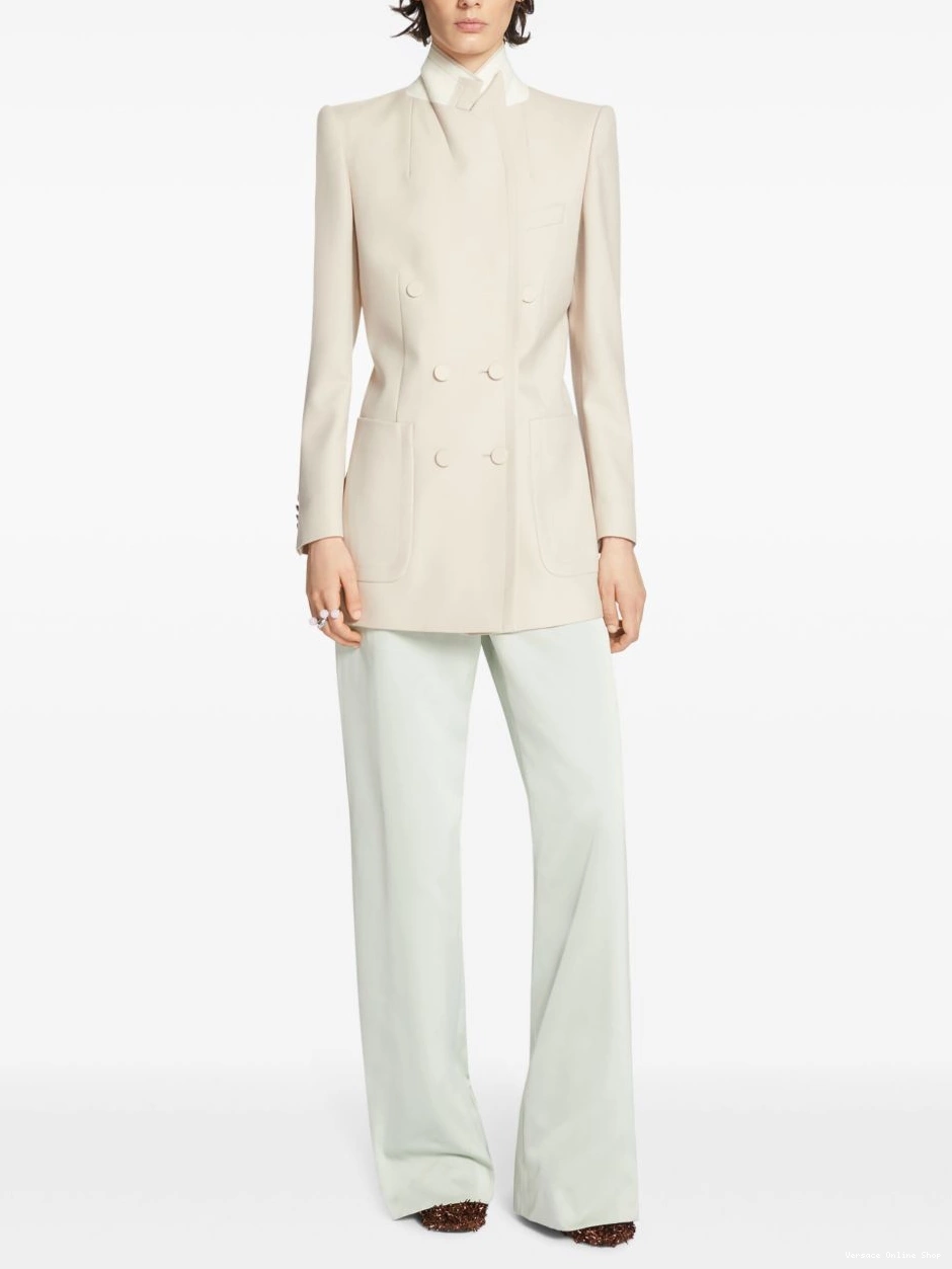 Affordable Versace Women double-breasted wool blazer 0727